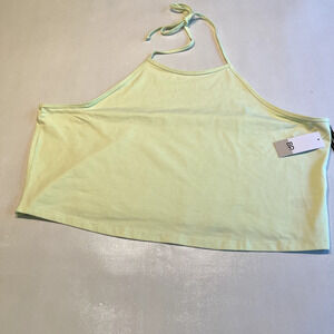 BP Nordstrom Womens Plus 3X Lime Green Halter Neck Crop Top NWT